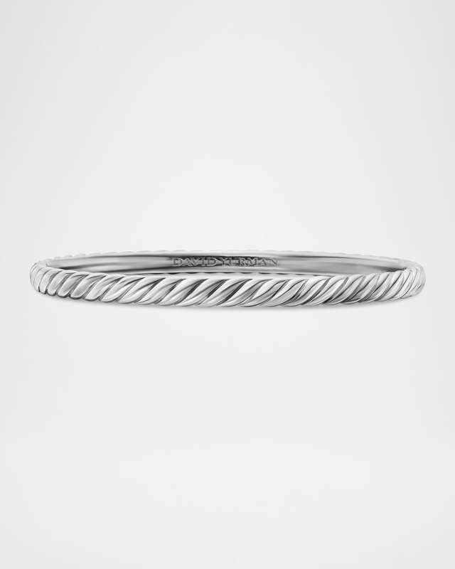 Sculpted Cable Bracelet in 18K White Gold, 4.5